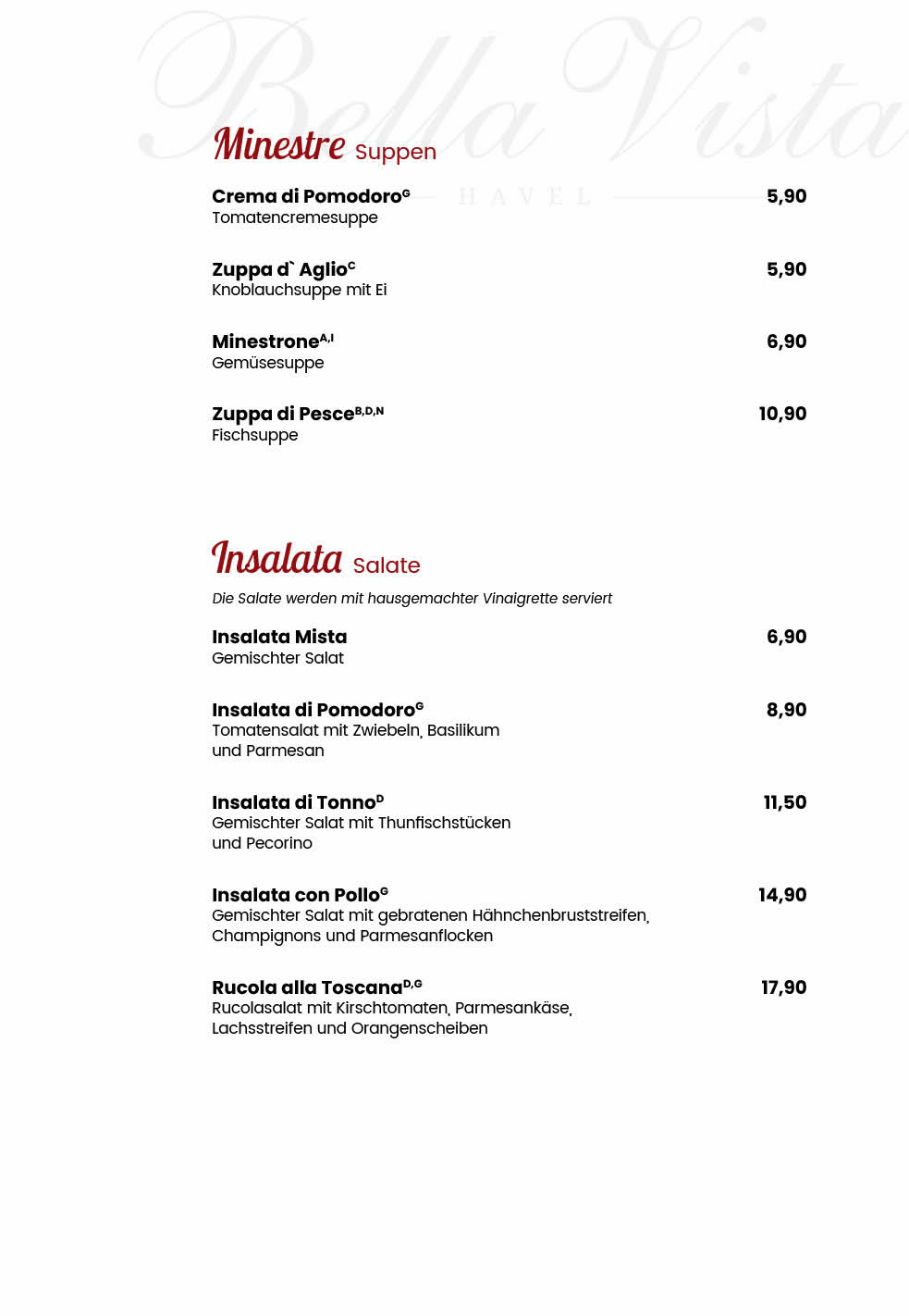 Restaurant Bella Vista Hohen Neuendorf Speisekarte 3